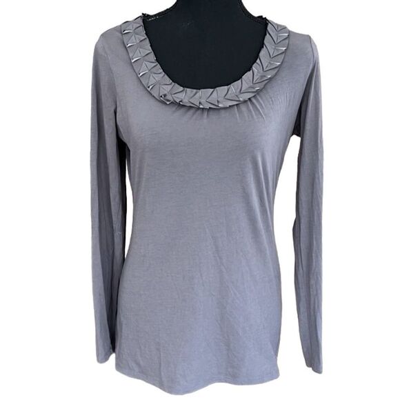 Garnet Hill Gray Solid All Day Wear T-Shirt size S - Picture 1 of 6